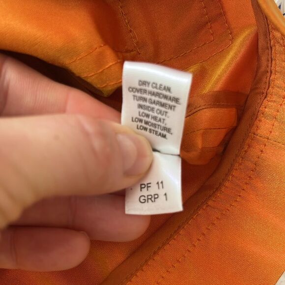 St John Cowl Neck Statement Jacket Iridescent Ruffle Maximalism Orange Medium - Picture 9 of 9